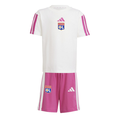 Ensemble T-Shirt - Short BL Blanc et Rose Fille - Olympique Lyonnais
