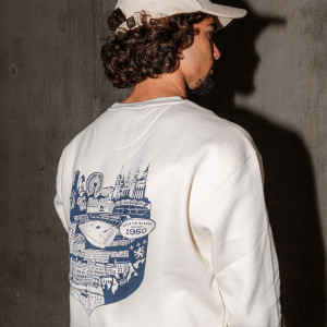 Sweatshirt Blason Off-White Mixte - Olympique Lyonnais