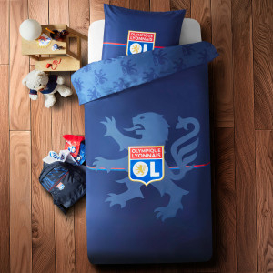 Parure de lit lion bleu marine - 1 place