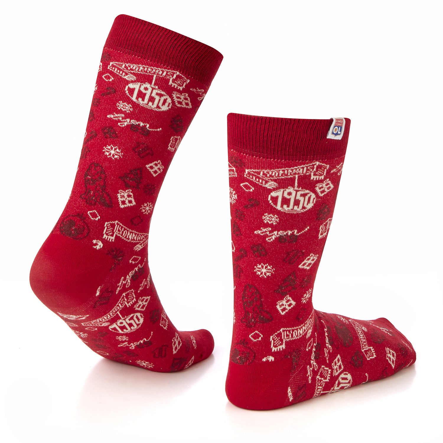 OL Christmas Socks Olympique Lyonnais