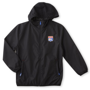 Veste Imperméable à Capuche OL Noire Junior
