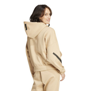 Veste à capuche Z.N.E. Beige Femme - Olympique Lyonnais
