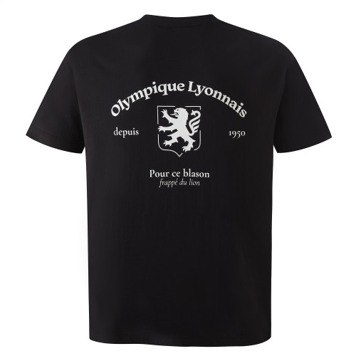 T-Shirt Frappé Du Lion Noir Mixte - Olympique Lyonnais