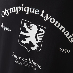 T-Shirt Frappé Du Lion Noir Mixte - Olympique Lyonnais