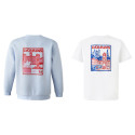 T-Shirt Blanc et Sweatshirt OL Postcard Bleu Mixte