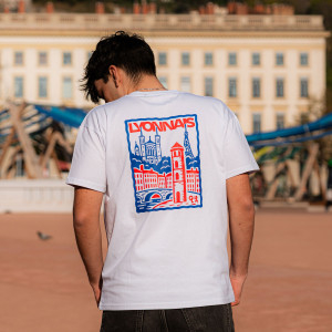 OL Postcard White Unisex T-shirt - Olympique Lyonnais