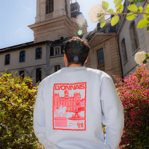 Sweatshirt OL Postcard Bleu Mixte - Olympique Lyonnais