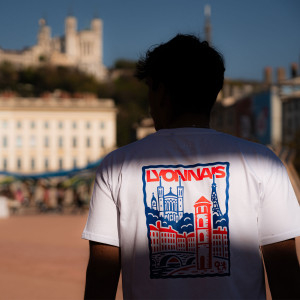 OL Postcard White Unisex T-shirt - Olympique Lyonnais