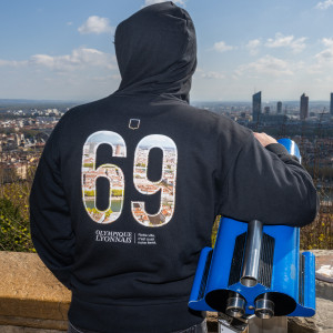 City Tone Black Unisex Hoodie - Olympique Lyonnais