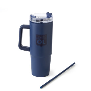 Insulated Mug with Straw - Olympique Lyonnais
