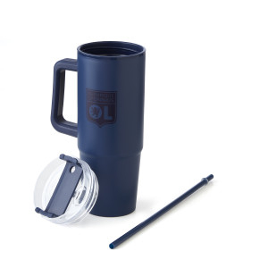 Insulated Mug with Straw - Olympique Lyonnais